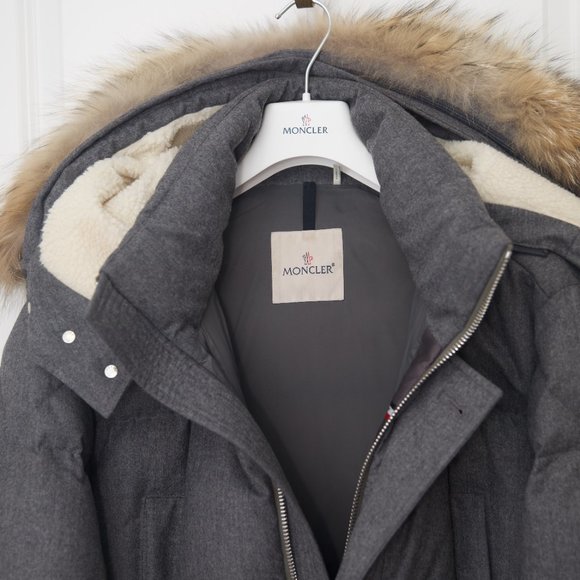 MONCLER Men's Vilaine Longline Fur-Trim Parka Size 5 (XXL) - Picture 5 of 16